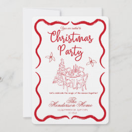 Modern Merry Christmas Party Invitation Einladung