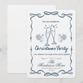 Modern Merry Christmas Party Invitation Einladung (Vorne/Hinten)