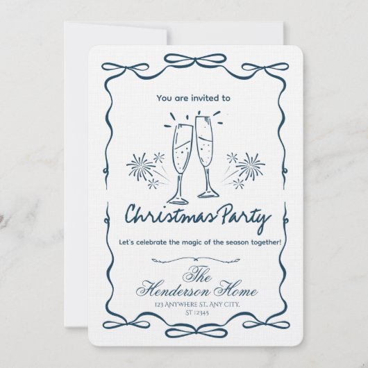 Modern Merry Christmas Party Invitation Einladung (Vorderseite)