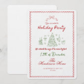 Modern Merry Christmas Party Invitation Einladung (Vorne/Hinten)