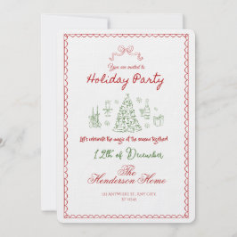 Modern Merry Christmas Party Invitation Einladung