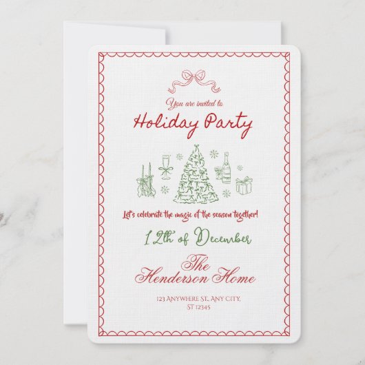 Modern Merry Christmas Party Invitation Einladung (Vorderseite)