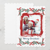 Modern Merry Christmas Party Invitation Einladung (Vorne/Hinten)