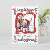 Modern Merry Christmas Party Invitation Einladung (Stehend Vorderseite)