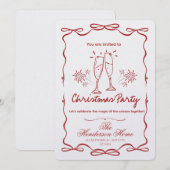 Modern Merry Christmas Party Invitation Einladung (Vorne/Hinten)