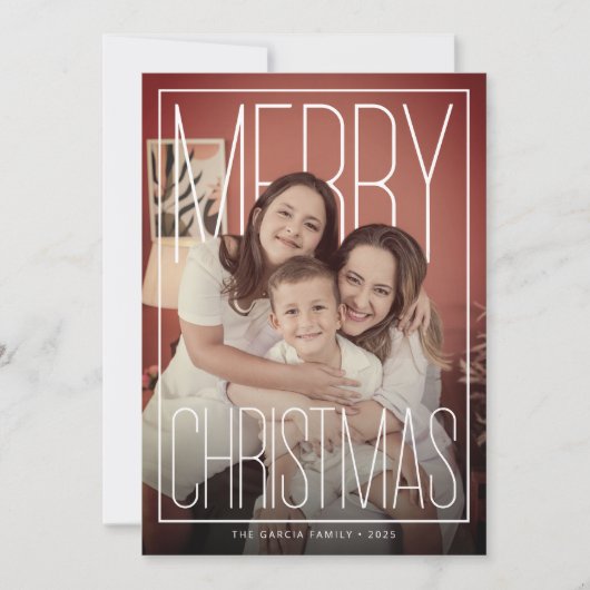 Modern Merry Christmas Photo Card Feiertagskarte (Vorderseite)