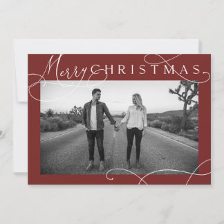 Modern Merry Christmas Photo Card Feiertagskarte