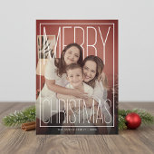 Modern Merry Christmas Photo Card Feiertagskarte