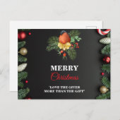 Modern Merry Christmas postercard  Postkarte (Vorne/Hinten)