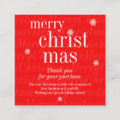 Modern Merry Christmas purchase thank you Quadratische Visitenkarte (Vorderseite)