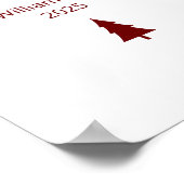 Modern Merry Christmas Simple Evergreen Tree  Poster (Ecke)