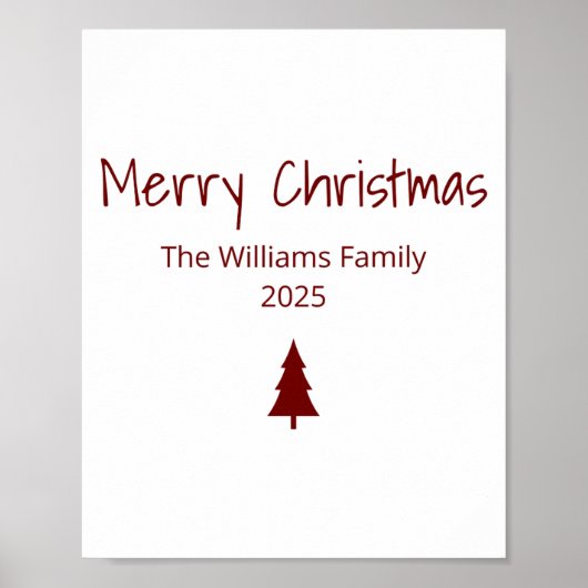 Modern Merry Christmas Simple Evergreen Tree  Poster (Vorne)