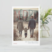 Modern Merry Holiday Photo Card Feiertagskarte (Stehend Vorderseite)