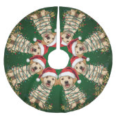 Modern merry Lab christmas tree puppy dog pattern Polyester Weihnachtsbaumdecke (Vorderseite)