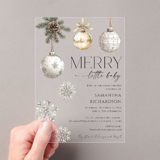 Modern merry little baby shower gender neutral acryleinladungen (Insitu (Handheld))