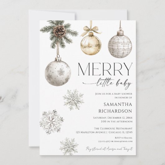 Modern merry little baby shower gender neutral einladung (Vorderseite)