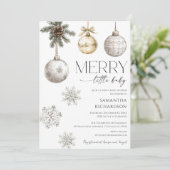 Modern merry little baby shower gender neutral einladung (Stehend Vorderseite)