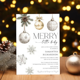 Modern merry little baby shower gender neutral einladung