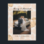 Modern Merry Married customer specific photo  Feiertagspostkarte<br><div class="desc">"Merry Married" Christmas,  customer specific photo holiday postcard.</div>