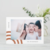 Modern Merry Orange Terracotta Foto Weihnachten (Stehend Vorderseite)