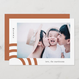 Modern Merry Orange Terracotta Foto Weihnachten