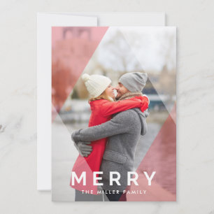 Modern Merryoverlay Holiday Foto Card Feiertagskarte