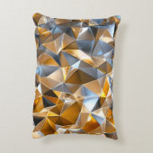 Modern Metallic Abstract Gold Silver Geometric Dekokissen (Rückseite(Vertikal))