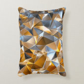 Modern Metallic Abstract Gold Silver Geometric Dekokissen (Vorderseite(Vertikal))