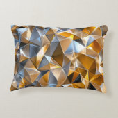 Modern Metallic Abstract Gold Silver Geometric Dekokissen (Rückseite)