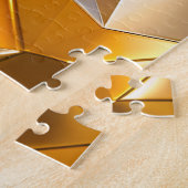 Modern Metallic Abstract Gold Silver Geometric Puzzle (Seite)