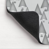 Modern metallic Christmas trees - silver grey Mousepad (Ecke)