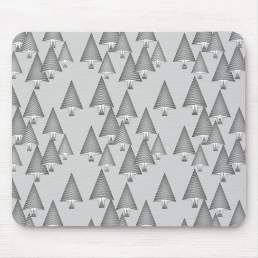 Modern metallic Christmas trees - silver grey Mousepad (Vorne)