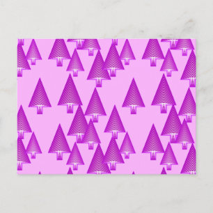 Modern metallic Christmas trees - violet Feiertagspostkarte