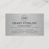 Modern Metallic Consultant Luxury Monogram Visitenkarte (Vorderseite)