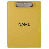 Modern Metallic Gold Clipboard with Custom Text Klemmbrett (Vorderseite)