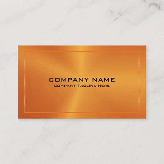 Modern Metallic Orange Texture Black Typography Visitenkarte (Vorderseite)
