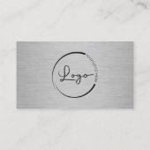 Modern Metallic Professional Company Logo QR Code Visitenkarte (Rückseite)