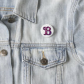 Modern Metallic Rosemaling Letter B, Pink/Purple Button (Beispiel)