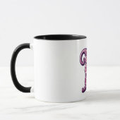 Modern Metallic Rosemaling Letter B, Pink/Purple Tasse (Links)