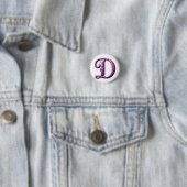 Modern Metallic Rosemaling Letter D, Pink/Purple Button (Beispiel)