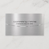 Modern Metallic Silver Brushed Aluminum Look Visitenkarte (Vorderseite)