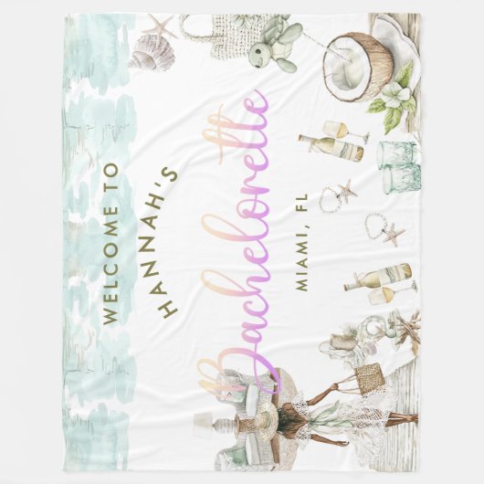 Modern Miami Beach Bachelorette Weekend Fleecedecke (Vorderseite)