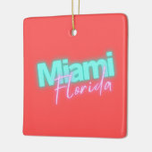 Modern Miami Neon Lights Personalisiert Keramikornament (Links)