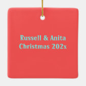 Modern Miami Neon Lights Personalisiert Keramikornament (Rückseite)