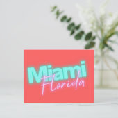 Modern Miami Neon Lights Postkarte (Stehend Vorderseite)