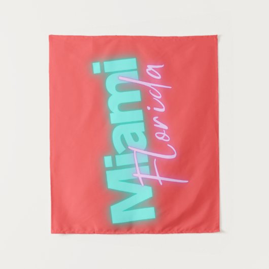 Modern Miami Neon Lights Wandteppich (Vorderseite)