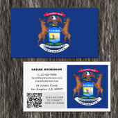 Modern Michigan Business Card, Flag / USA Visitenkarte