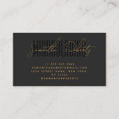 Modern microblading typography script gray black visitenkarte (Rückseite)