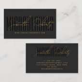 Modern microblading typography script gray black visitenkarte (Vorne/Hinten)