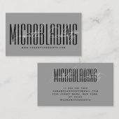 Modern microblading typography script gray visitenkarte (Vorne/Hinten)